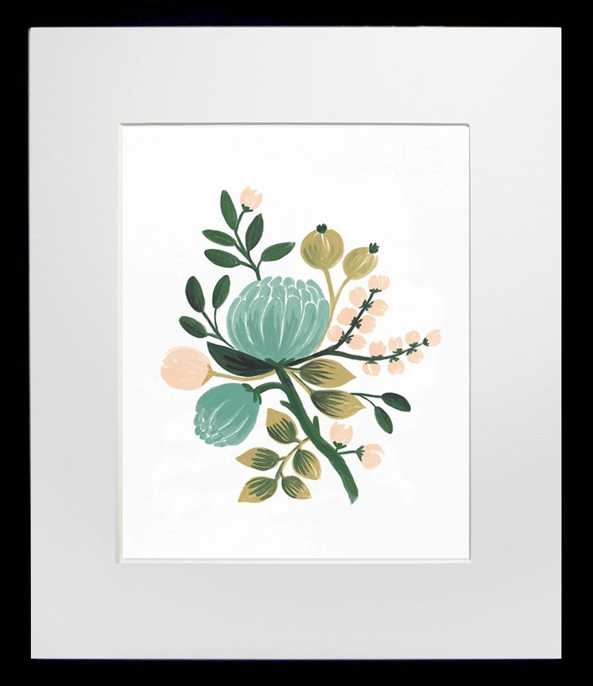 Blue Botanical Black Frame