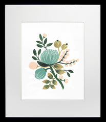 Blue Botanical Black Frame