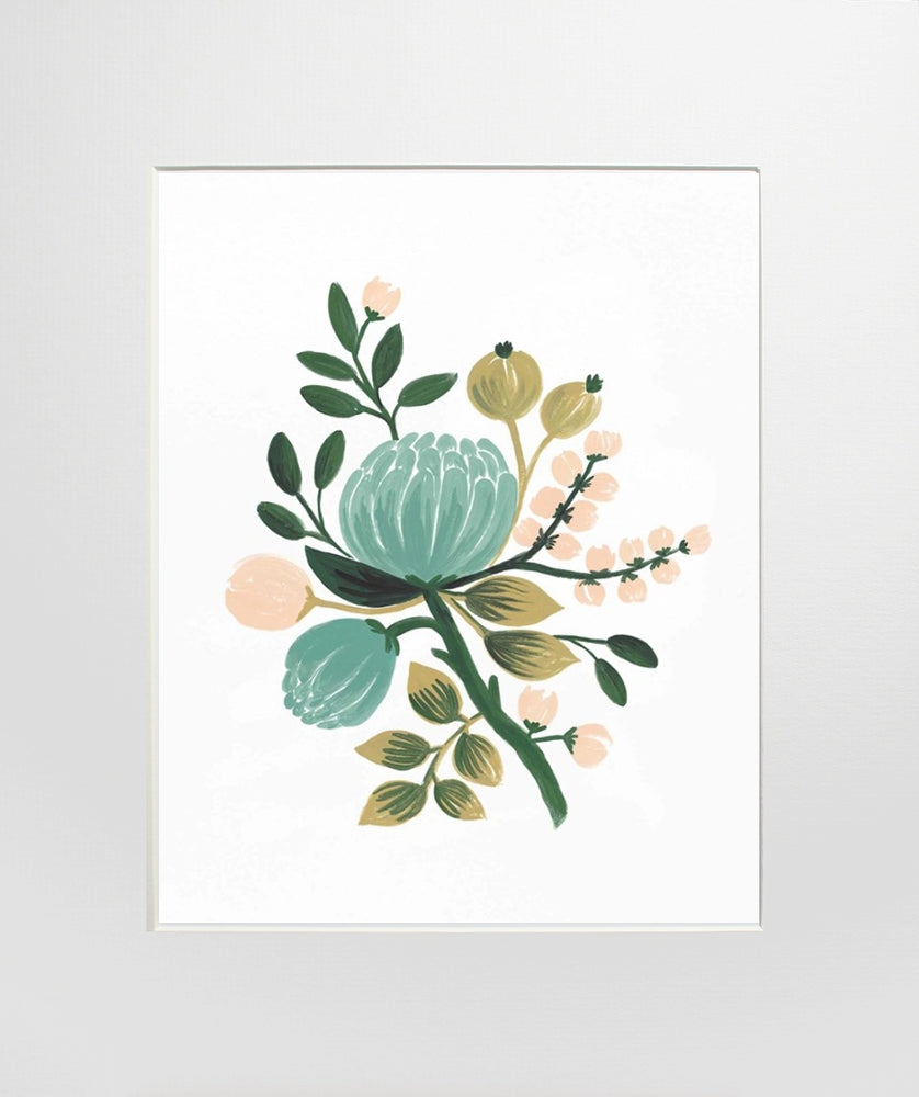 Blue Botanical Unframed