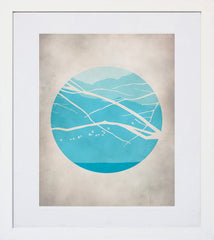 Blue Hour In The Mountain White Frame