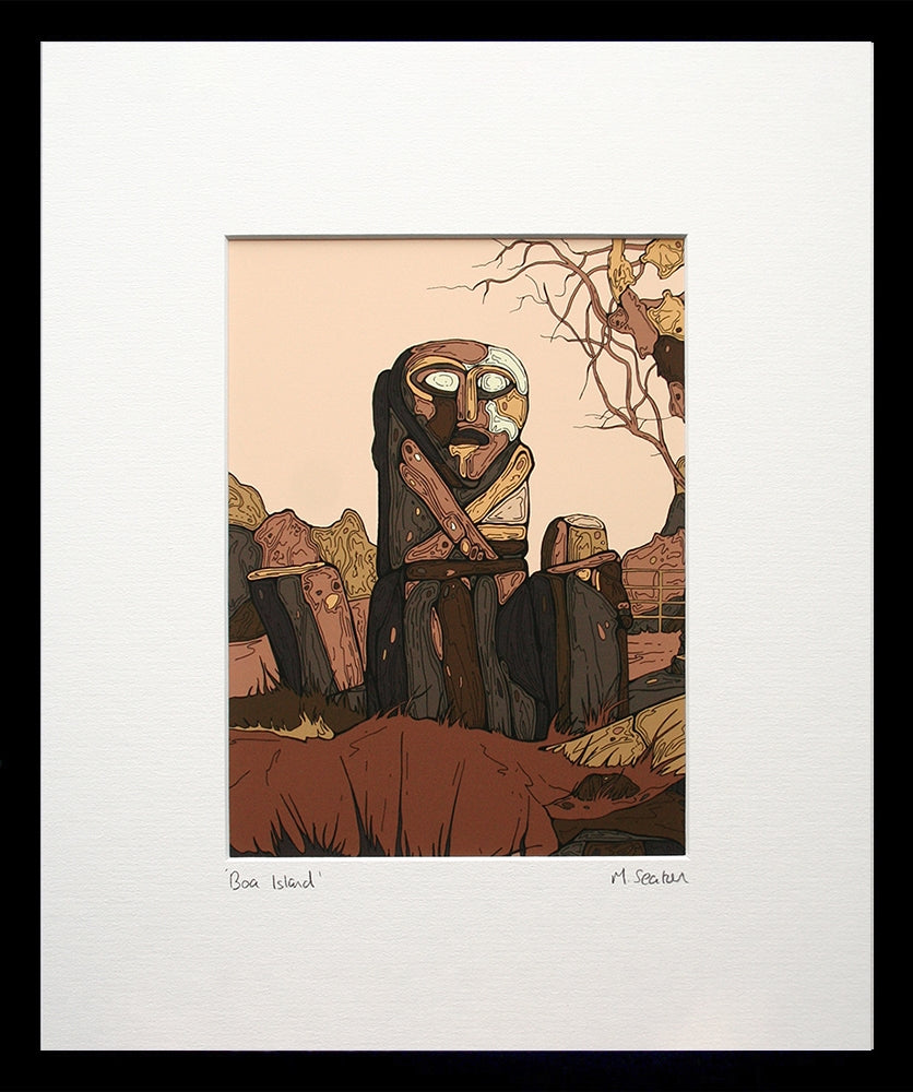 Boa Island-16 x 11.5-Small Flat Black Frame