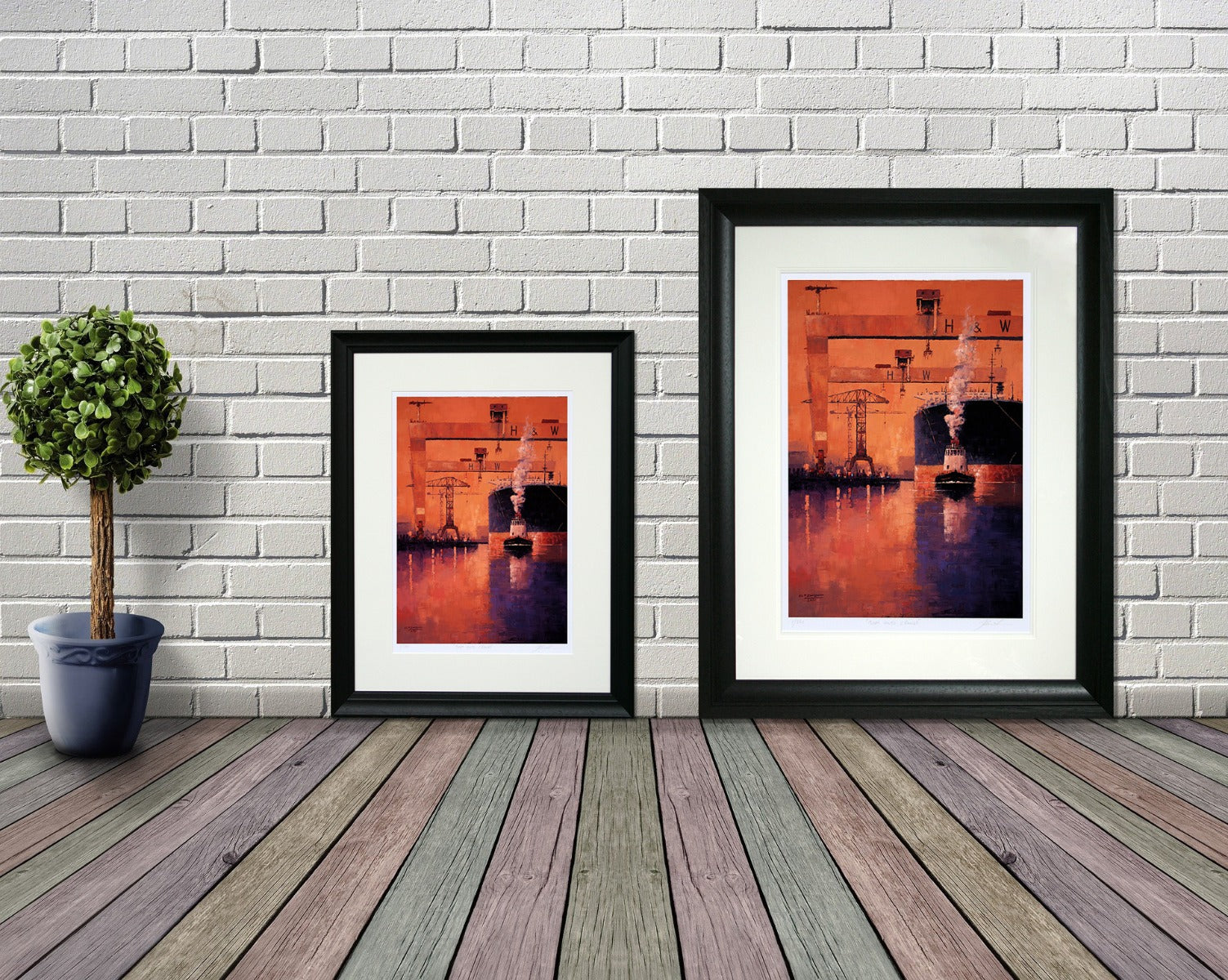 Print - Boats And Cranes