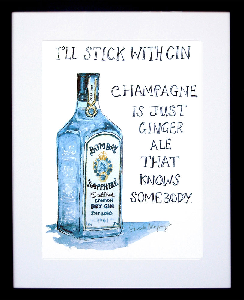 Drinks Gin - Bombay Sapphire I'll Stick With Gin Frame Black