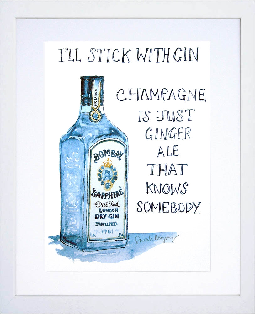 Drinks Gin - Bombay Sapphire I'll Stick With Gin White Frame