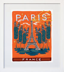 Bon Voyage Paris White Frame