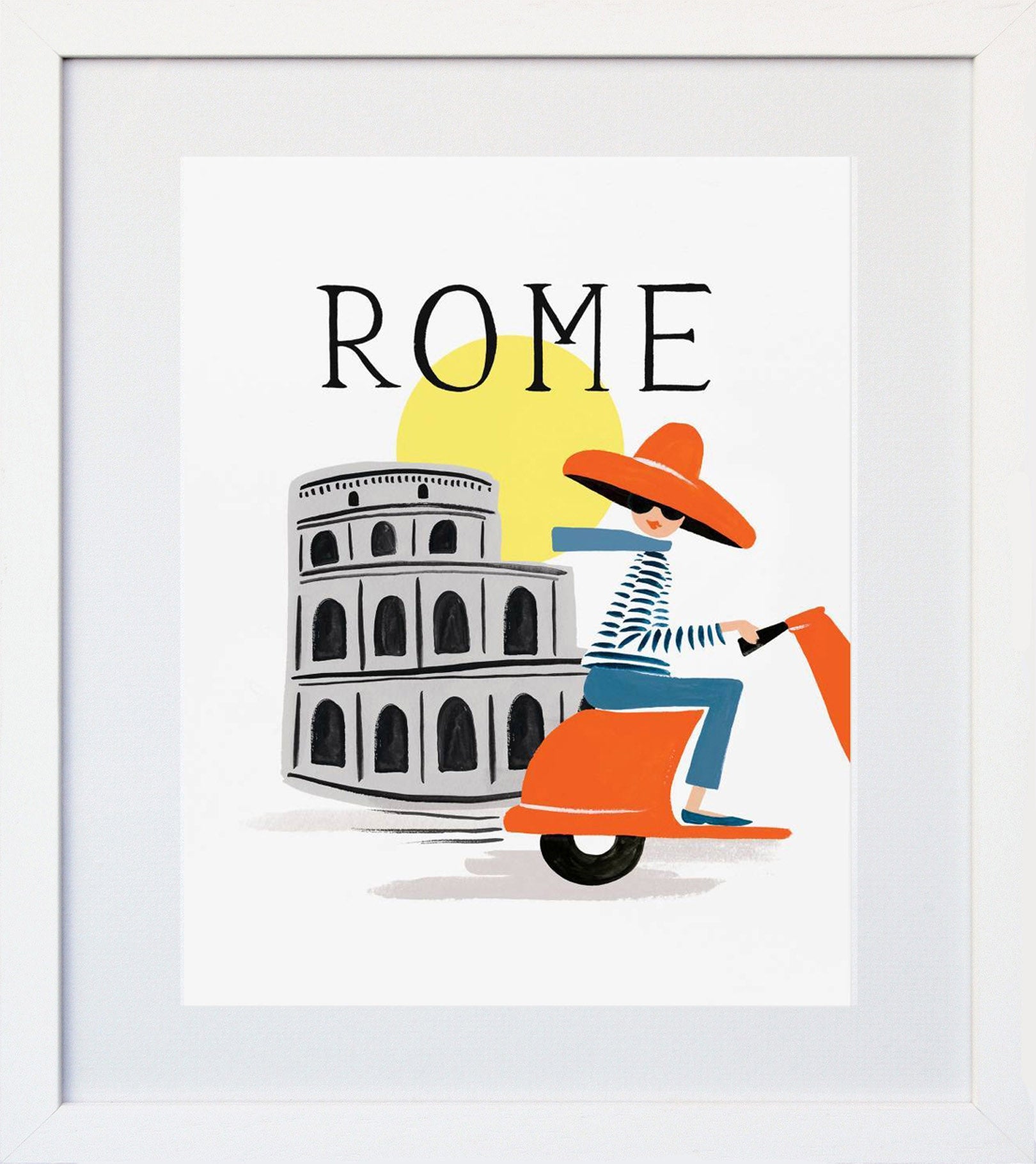 Bon Voyage Rome White Frame