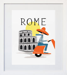 Bon Voyage Rome White Frame
