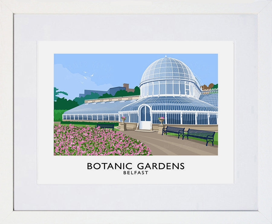 Belfast - Botanic Gardens Frame White 40x30 With Mount
