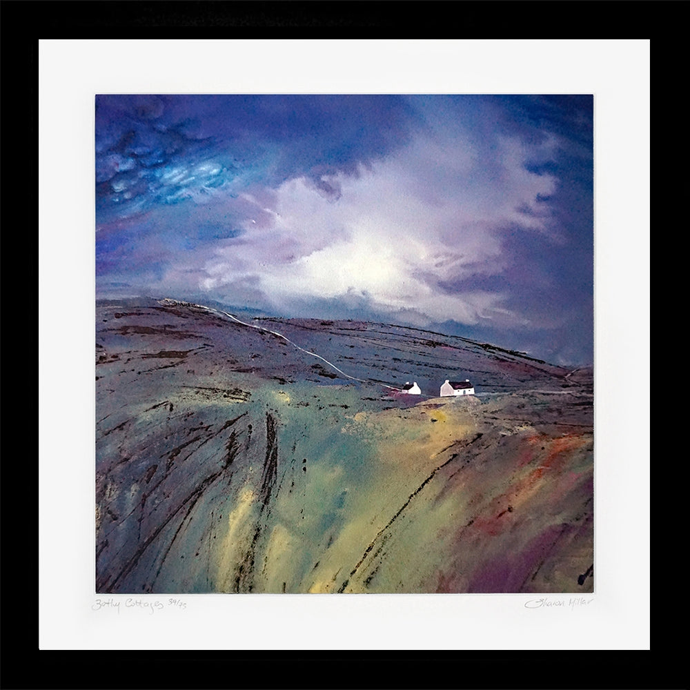 Print - Bothy Cottages - Black Box Frame