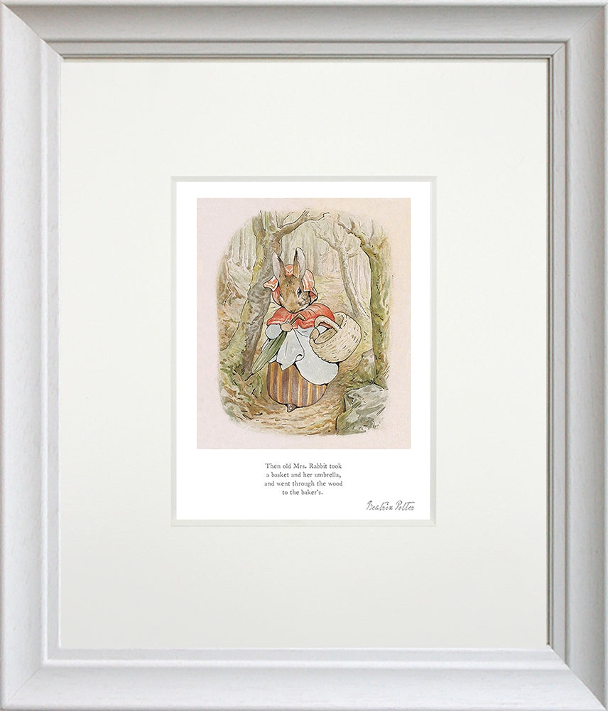 Peter Rabbit - Mrs Rabbit Took Her Basket - White Scoop Frame
