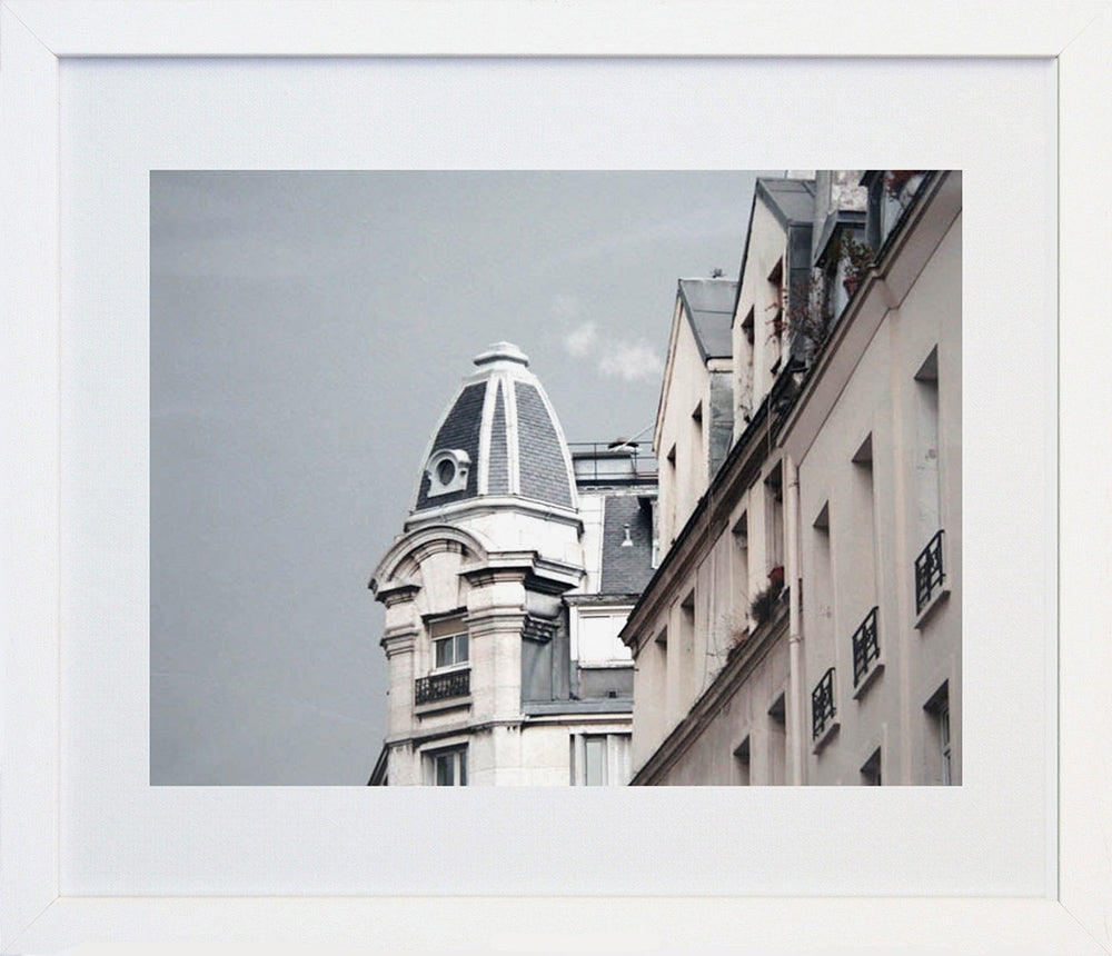 Paris In Grey - Building With Dome Frame White