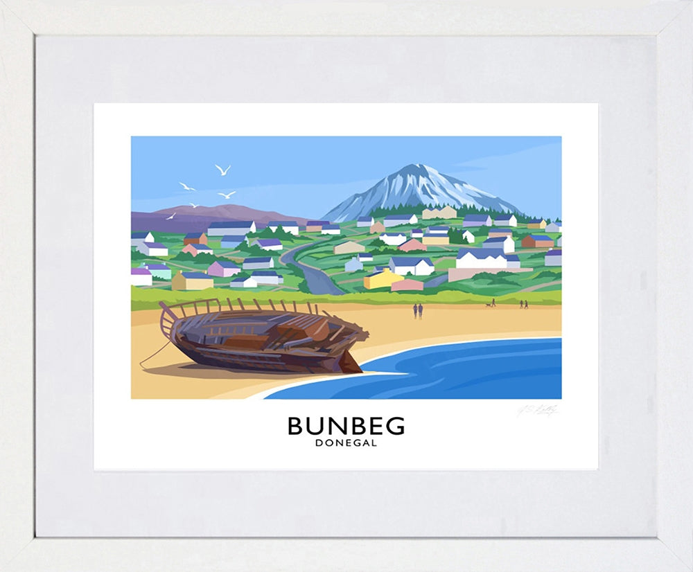 Co Donegal - Bunbeg-40 x 30-White Box Frame (With Mount)