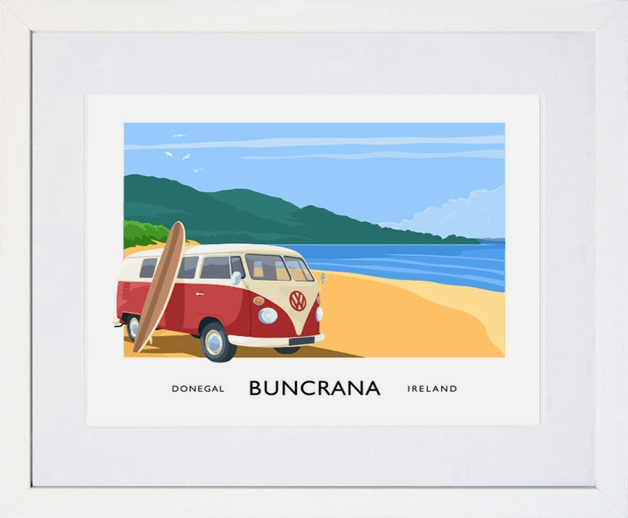 Co Donegal - Buncrana Frame White 40x30 With Mount