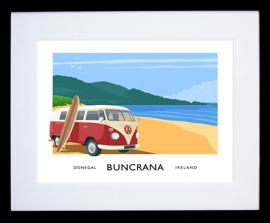 Co Donegal - Buncrana Frame Black 40x30 With Mount