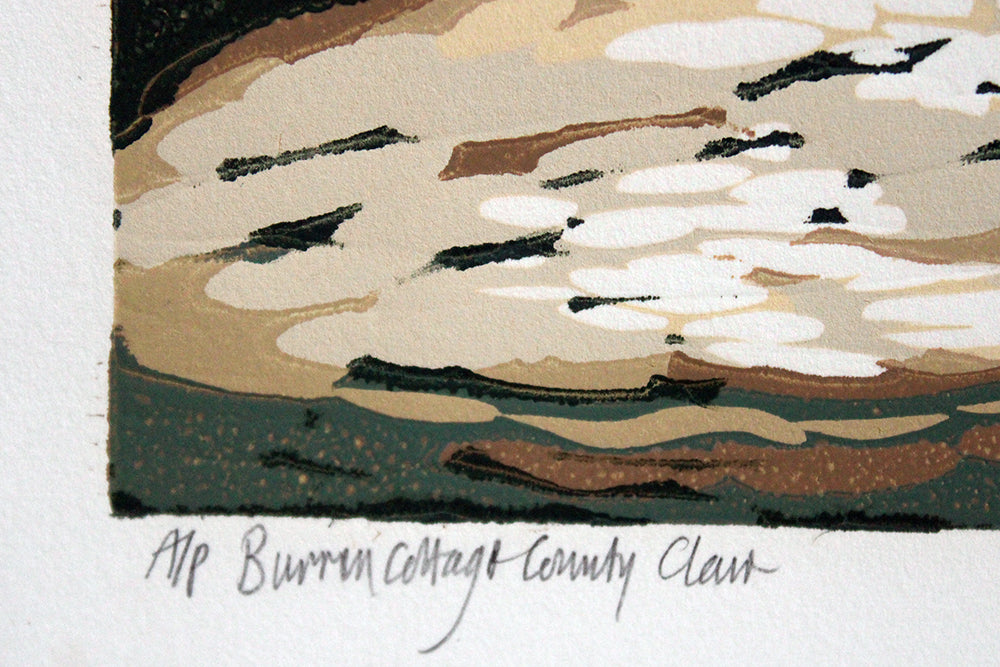 Linocut Print - Burren Cottage, Co Clare 1995 Artist Proof