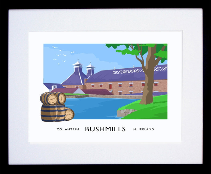 Co Antrim - Bushmills Frame Black 40x30withmount