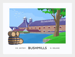 Co Antrim - Bushmills Frame White 40x30 No Mount