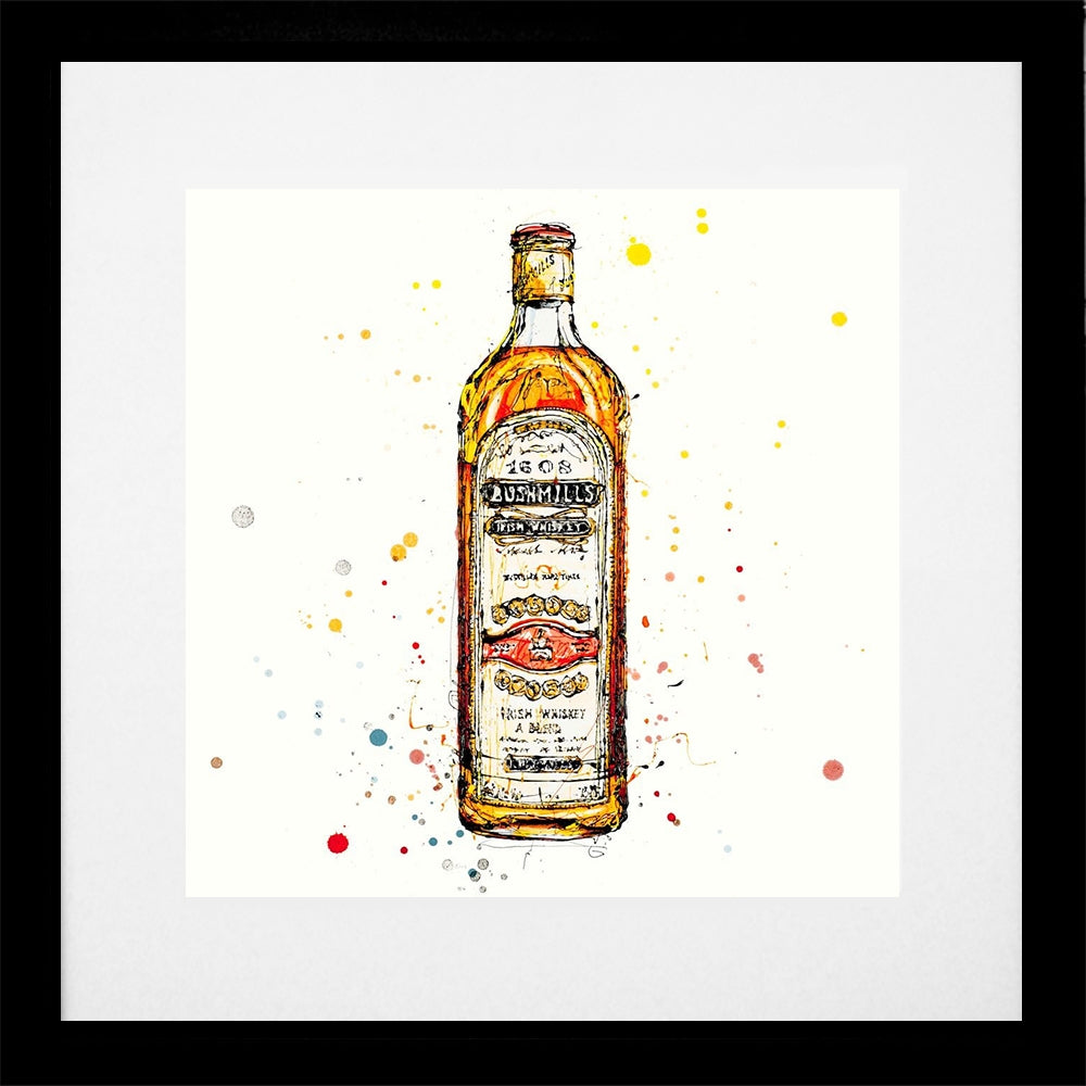 Print Open Edition Drinks - Bushmills Irish Whiskey-30 x 30-Black Box Frame (With Mount)