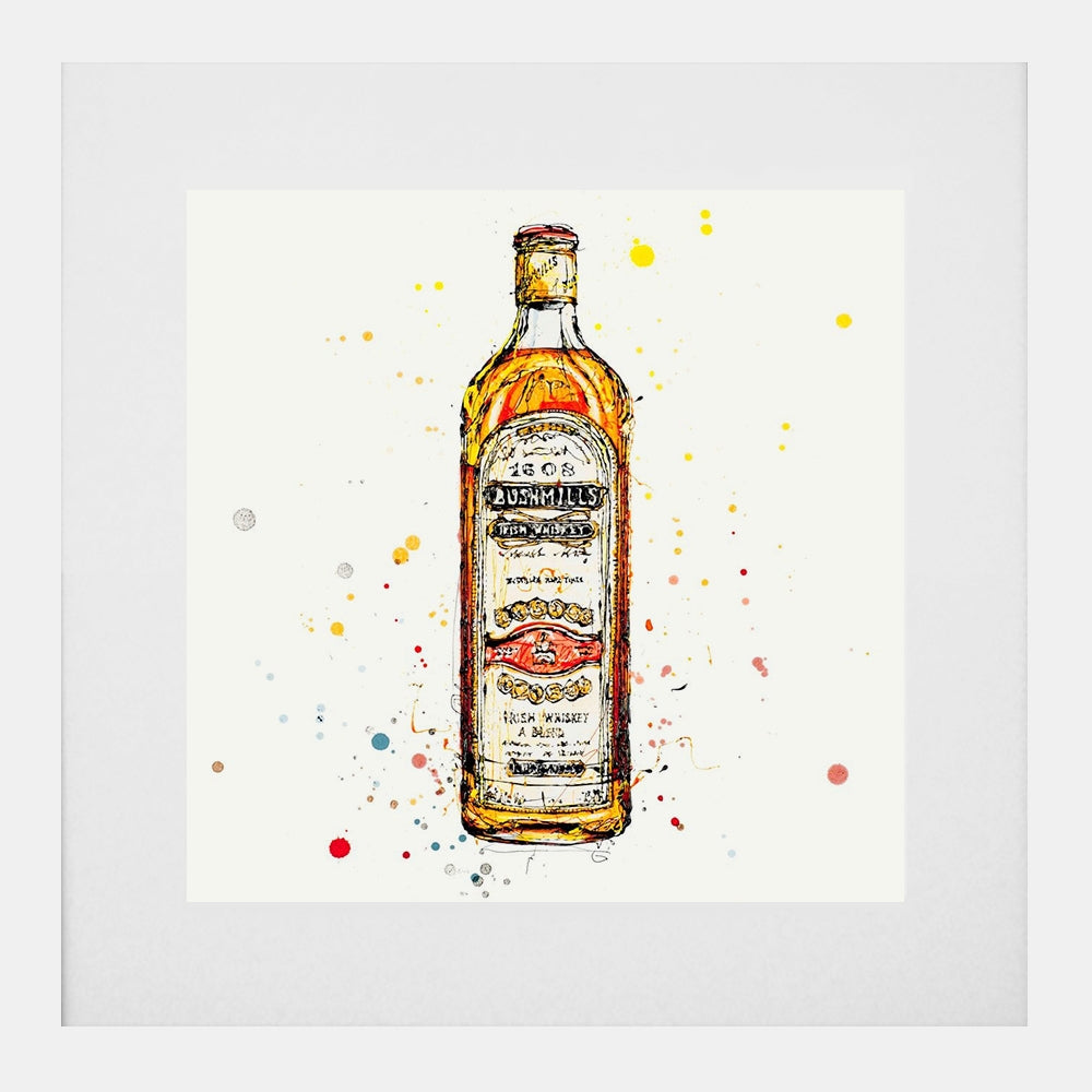 Print Open Edition Drinks - Bushmills Irish Whiskey-30 x 30-White Box Frame (With Mount)