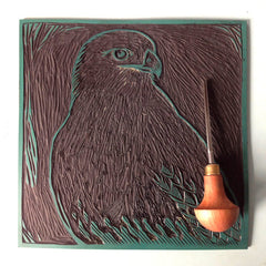 Lino Print - Buzzard
