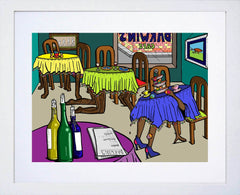 Cafe Darwin White Frame