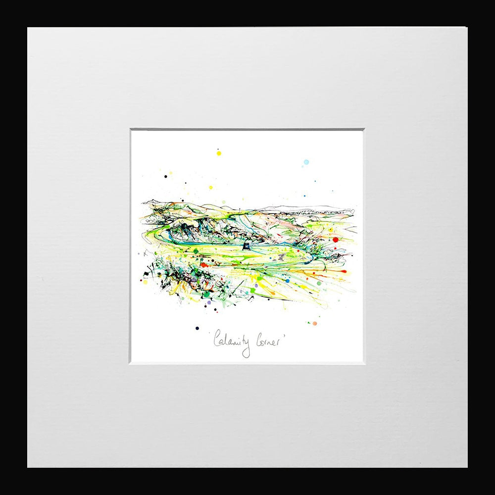 Print Open Edition Landscapes - Royal Portrush Calamity Corner-12 x 12-Small Flat Black Frame