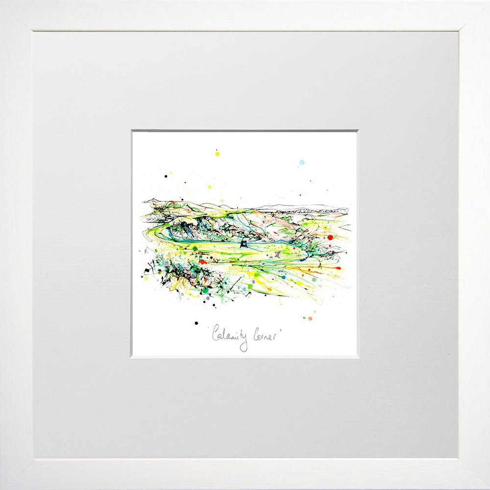 Print Open Edition Landscapes - Royal Portrush Calamity Corner-12 x 12-Small Flat White Frame