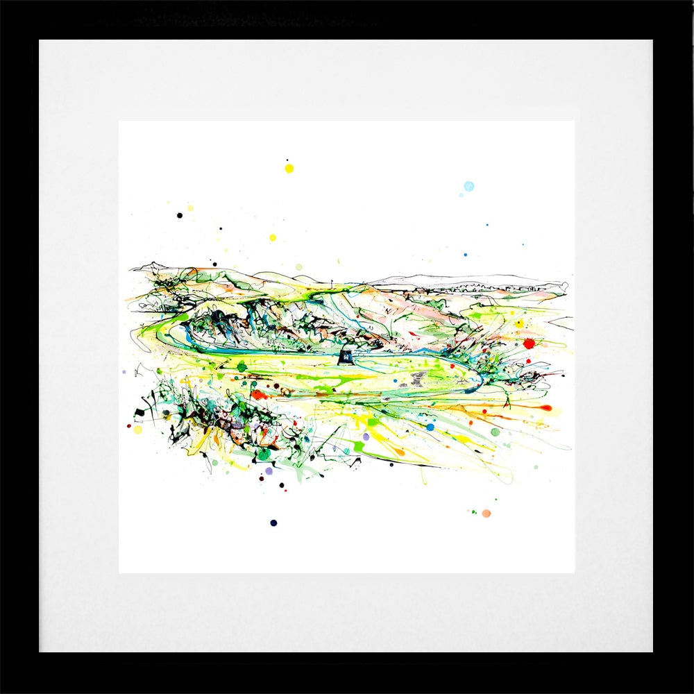 Print Open Edition Landscapes - Royal Portrush Calamity Corner-30 x 30-Black Box Frame (With Mount)