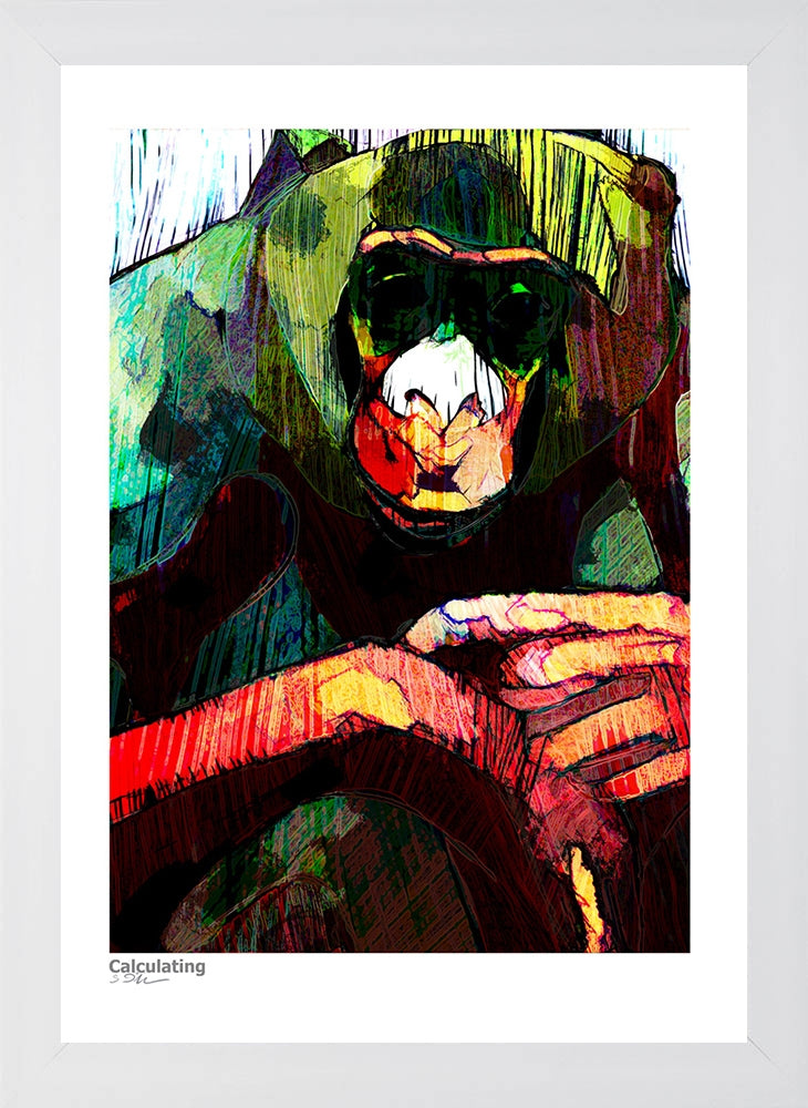 Ape Series - Calculating White Frame