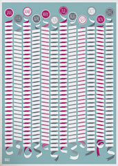 Pattern - Wall Calendar In Blue Unframed