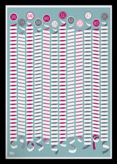 Pattern - Wall Calendar In Blue Black frame