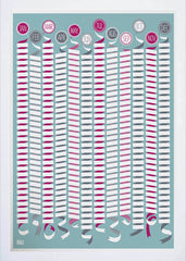 Pattern - Wall Calendar In Blue Frame White