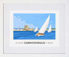 Co Antrim - Carrickfergus Yachts Frame White 40x30 With Mount