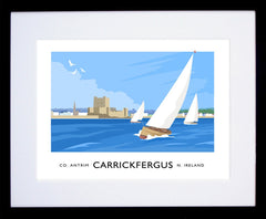 Co Antrim - Carrickfergus Yachts Frame Black 40x30 With Mount