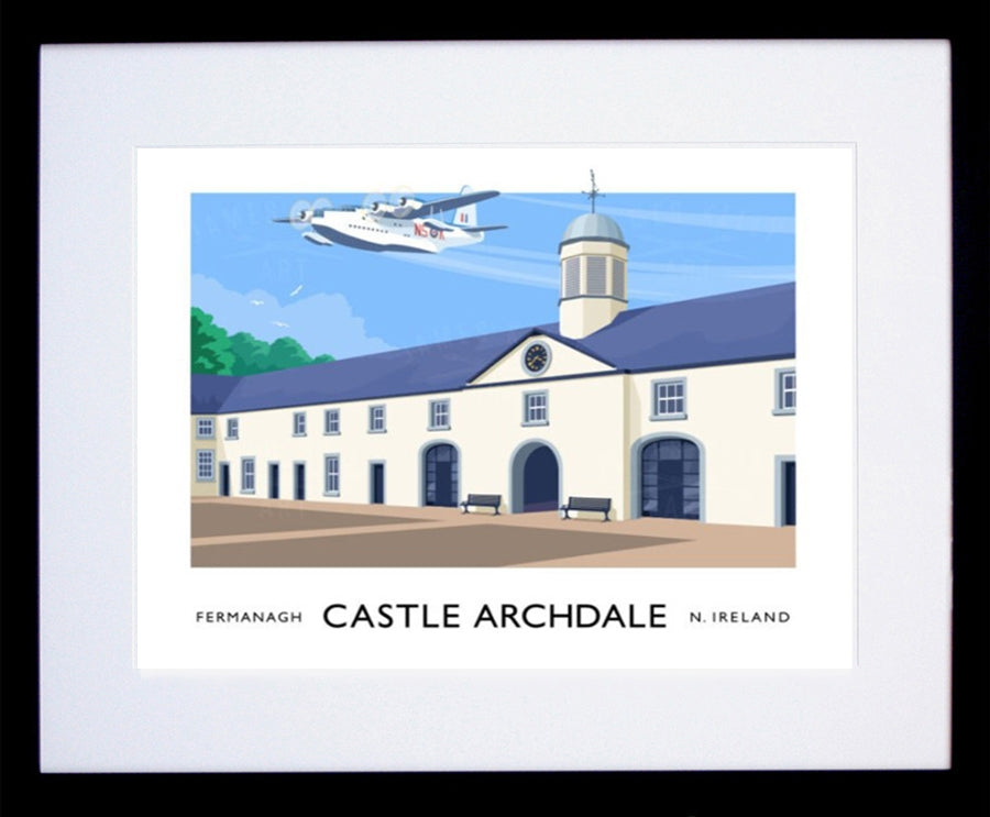 Co Fermanagh - Castle Archdale-40 x 30-Black Frame (With Mount)