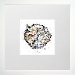Print Open Edition Animals - Catnap-12 x 12-Small Flat White Frame