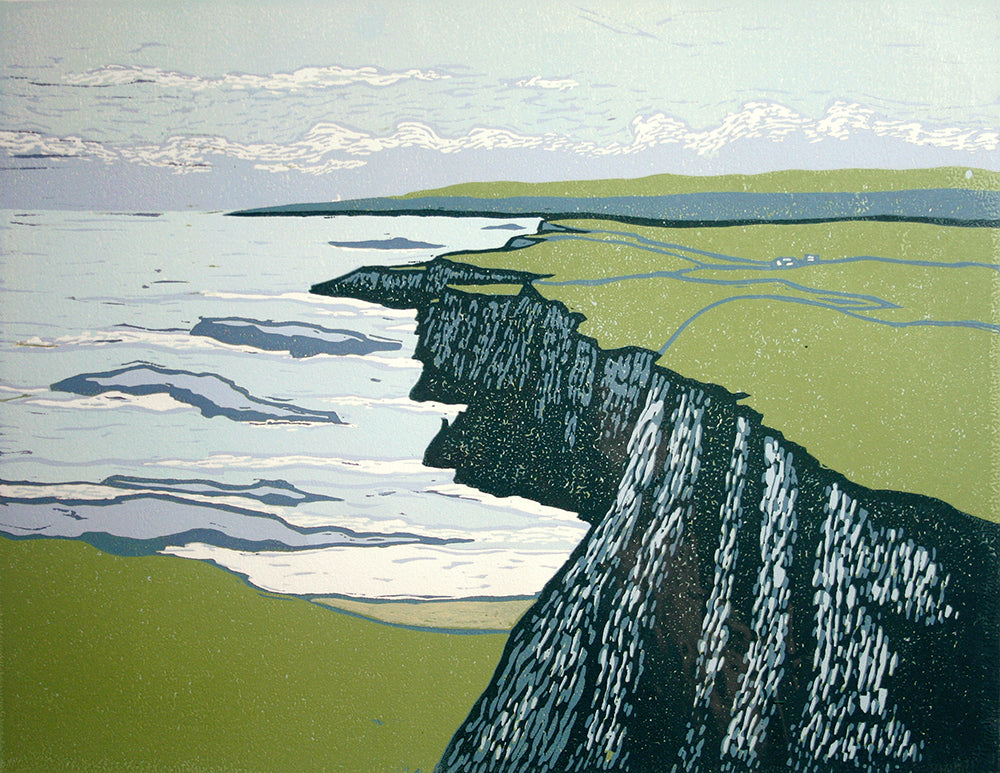 Linocut Print - Co Antrim Causeway Coast 2017