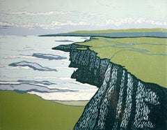 Linocut Print - Co Antrim Causeway Coast 2017