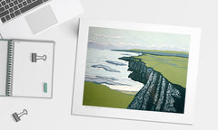 Linocut Print - Co Antrim Causeway Coast 2017