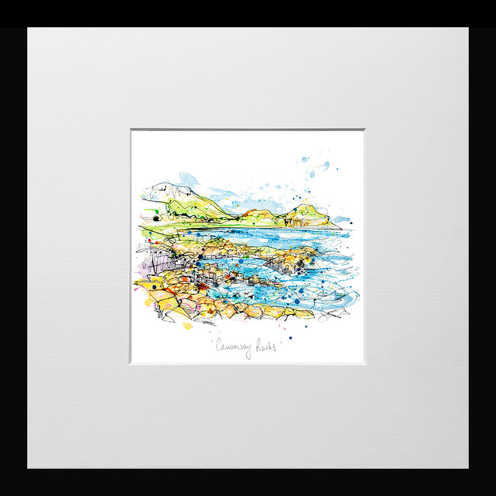 Print Open Edition Landscape - Causeway Rocks-12 x 12-Small Flat Black Frame