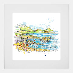 Print Open Edition Landscape - Causeway Rocks-30 x 30-White Box Frame (With Mount)