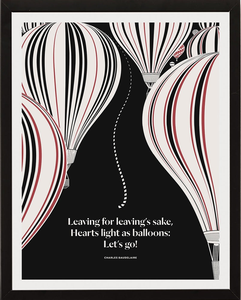 Literary Print - Charles Baudelaire - Balloons - Framed