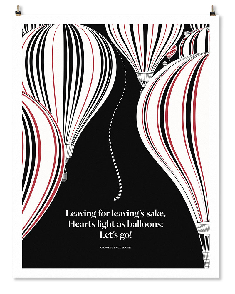 Literary Print - Charles Baudelaire - Balloons - Unframed