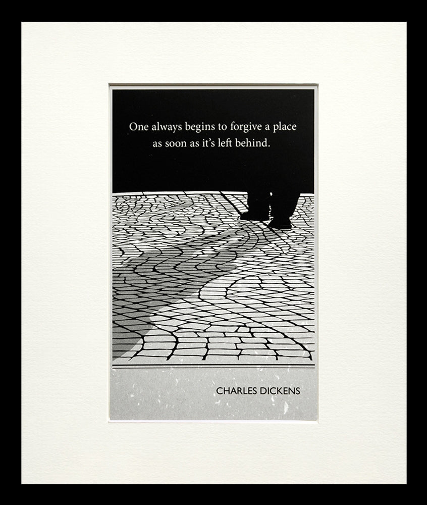 Postcard - Charles Dickens Small Flat Black Frame