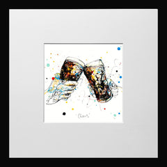Print Open Edition Drinks - Cheers-12 x 12-Small Flat Black Frame