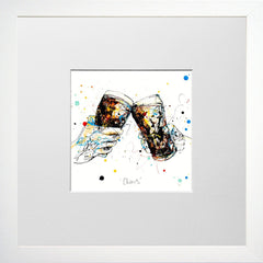 Print Open Edition Drinks - Cheers-12 x 12-Small Flat White Frame