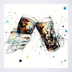 Print Open Edition Drinks - Cheers-30 x 30-White Box Frame (No Mount)