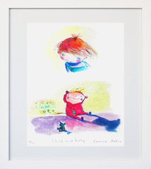 Child And Baby White Frame