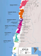 Chile Wine Map Unframed