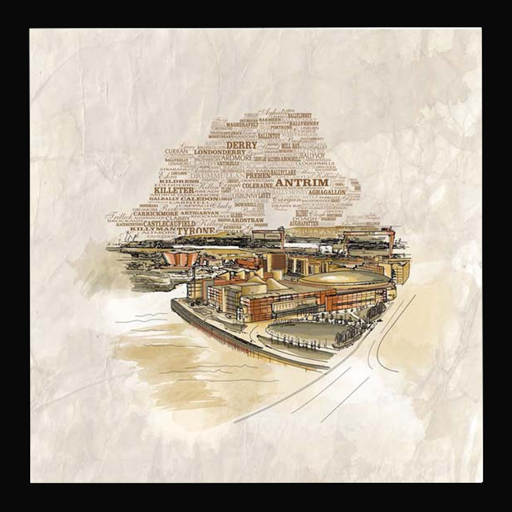 Belfast Skyline Black Frame